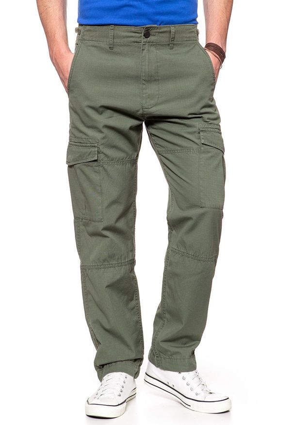 Lee - LEE SPODNIE MĘSKIE FATIGUE PANT KHAKI L73ACJ14 112120322. Kolor: brązowy. Materiał: materiał. Wzór: moro. Styl: militarny