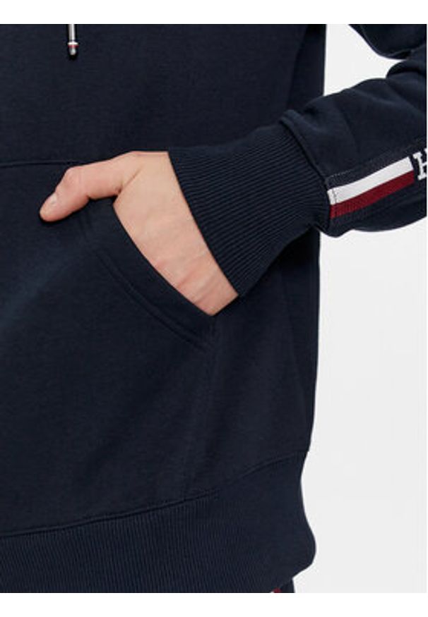 TOMMY HILFIGER - Tommy Hilfiger Bluza Global Stripe MW0MW33661 Granatowy Regular Fit. Kolor: niebieski. Materiał: bawełna, syntetyk