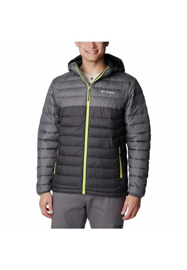 columbia - Kurtka Turystyczna Puchowa Męska Columbia Powder Lite Hooded Jacket. Kolor: szary. Materiał: puch. Sport: turystyka piesza