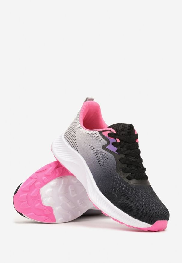 Born2be - Szaro-Fuksjowe Buty Sportowe Sneakersy ze Sznurowaniem Vikirilla. Zapięcie: sznurówki. Kolor: szary. Materiał: materiał