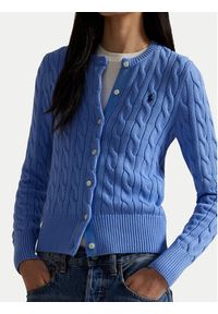 Polo Ralph Lauren Kardigan 211971868009 Błękitny Slim Fit. Typ kołnierza: polo. Kolor: niebieski. Materiał: bawełna #5