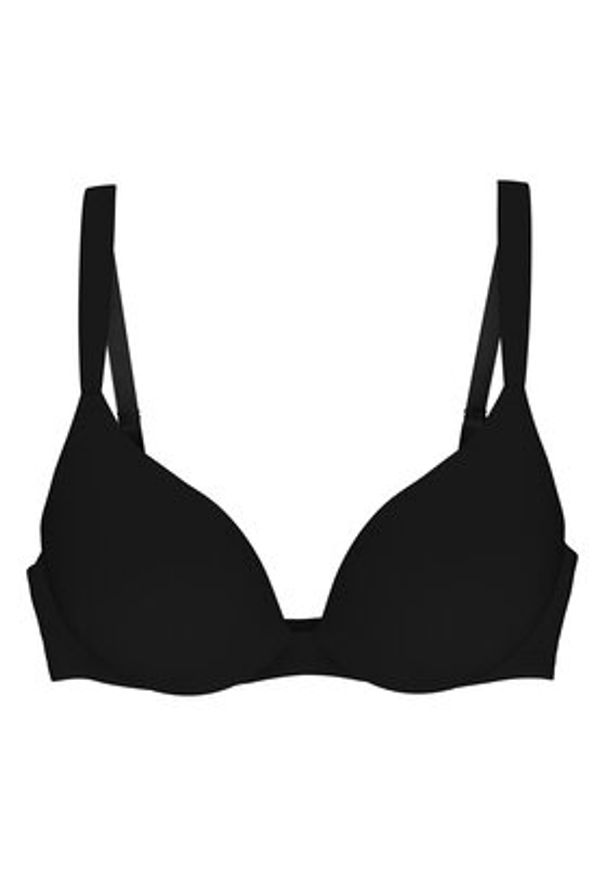 Triumph Biustonosz z fiszbiną Body Make Up Illusion 10217848 Czarny. Kolor: czarny. Materiał: syntetyk