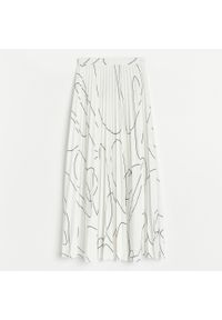 Reserved - Plisowana spódnica midi - Kremowy. Kolor: kremowy #1