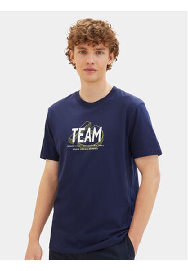 Tom Tailor Denim T-Shirt 1040838 Granatowy Regular Fit. Kolor: niebieski. Materiał: bawełna