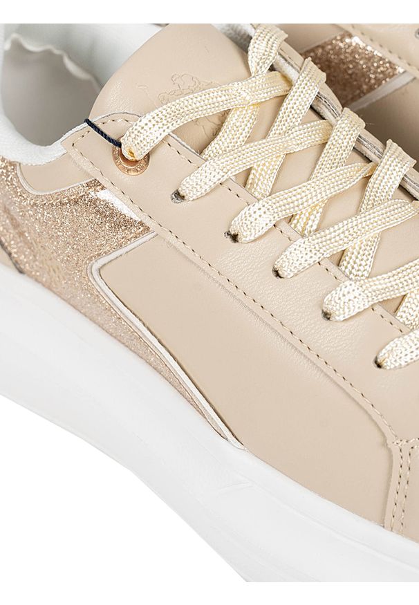 U.S. Polo Assn. Sneakersy "Helis012" | Helis012 | Kobieta | Beżowy. Kolor: beżowy. Materiał: skóra ekologiczna. Wzór: aplikacja