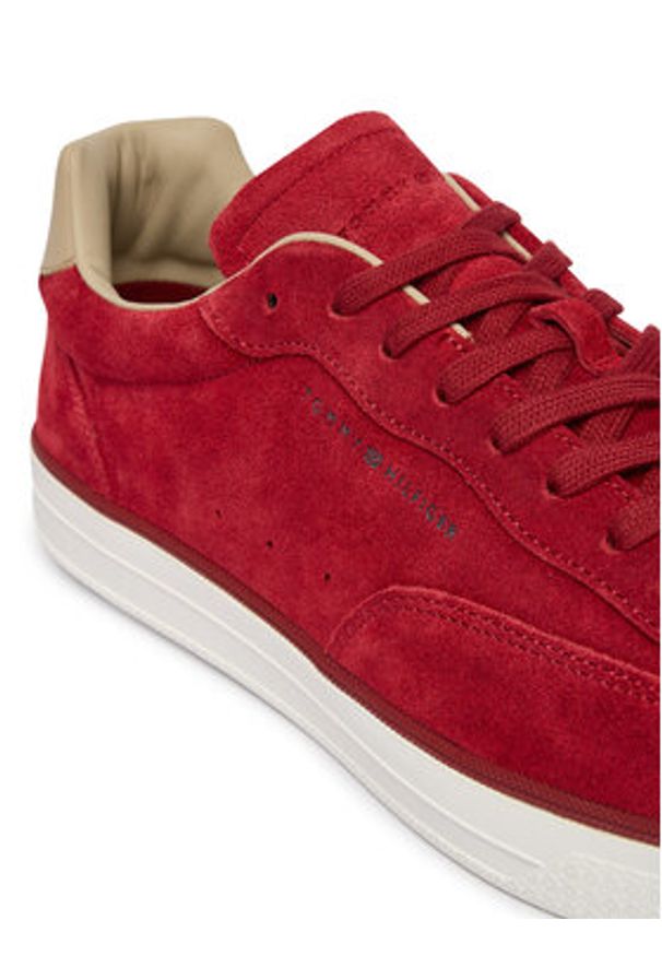 TOMMY HILFIGER - Tommy Hilfiger Sneakersy Lo Lux FM0FM05816 Czerwony. Kolor: czerwony. Materiał: zamsz, skóra