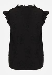 Renee - Czarna Haftowana Bluzka z Bawełny Zdobiona Falbankami Bolidia. Typ kołnierza: kołnierz z falbankami. Kolor: czarny. Materiał: bawełna. Wzór: haft, aplikacja. Styl: boho #7