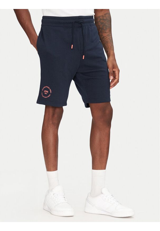 Jack & Jones - Jack&Jones Szorty sportowe Gordon 12268446 Granatowy Regular Fit. Kolor: niebieski. Materiał: bawełna. Styl: sportowy