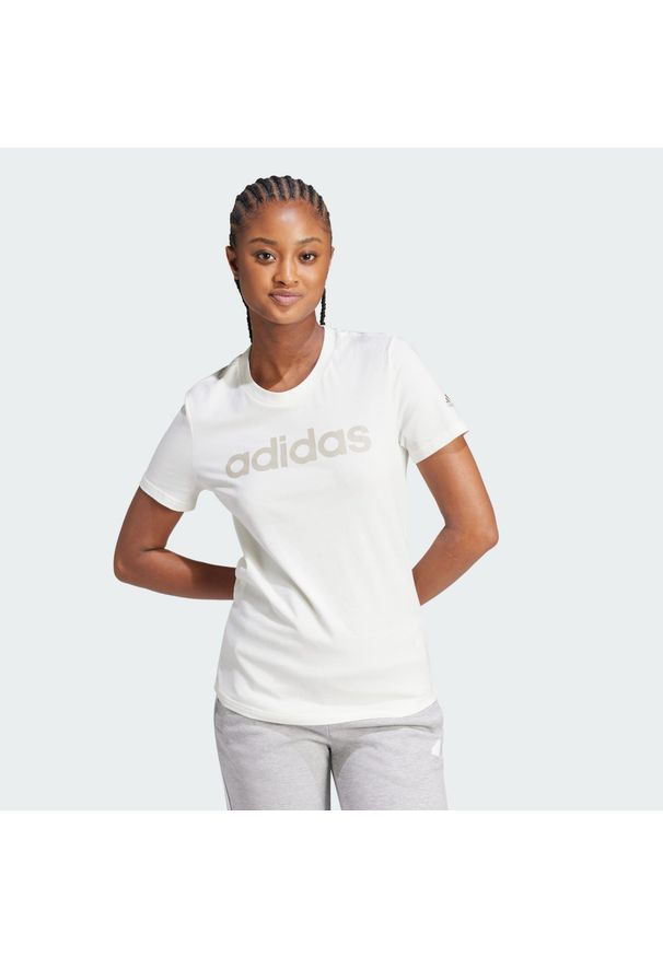 Adidas - LOUNGEWEAR Essentials Slim Logo Tee. Kolor: szary, biały, wielokolorowy. Sport: taniec, joga i pilates