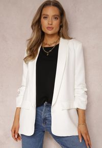 Renee - Biała Marynarka Orolea. Kolor: biały. Materiał: tkanina. Wzór: jednolity, gładki. Styl: elegancki