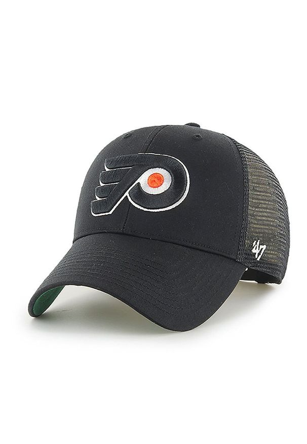 47 Brand - 47brand Czapka NHL Philadelphia Flyers kolor czarny z aplikacją. Kolor: czarny. Wzór: aplikacja