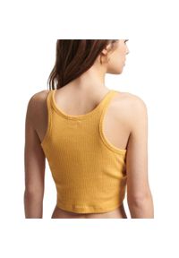 Koszulka sportowa damska Superdry Vintage Crop. Kolor: żółty. Materiał: bawełna. Sport: fitness
