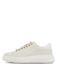 Calvin Klein Sneakersy Raised Cupsole Lace Up HW0HW01668 Beżowy. Kolor: beżowy. Materiał: skóra