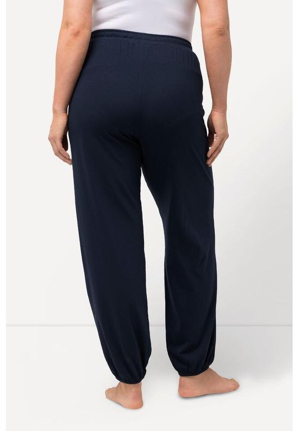 ULLA POPKEN - Damskie Spodnie od piżamy mieszanka modalu prosta nogawka elastyczny ściągacz. Kolekcja: plus size. Kolor: niebieski. Materiał: wiskoza, materiał, bawełna. Długość: długie