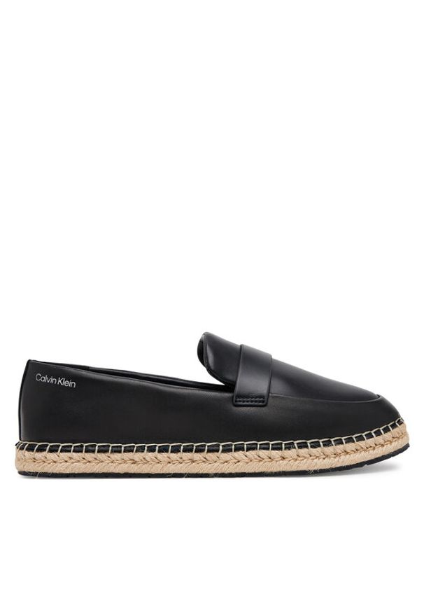Calvin Klein Espadryle Espadrille W/Ck Hw - Lth HW0HW02390 Czarny. Kolor: czarny. Materiał: skóra