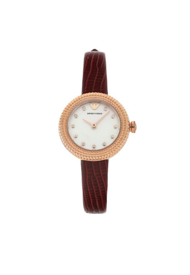 Emporio Armani Zegarek AR11417 Czerwony. Kolor: czerwony. Materiał: skóra