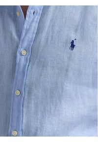 Polo Ralph Lauren Koszula 710968915008 Błękitny Slim Fit. Typ kołnierza: polo. Kolor: niebieski. Materiał: len #5