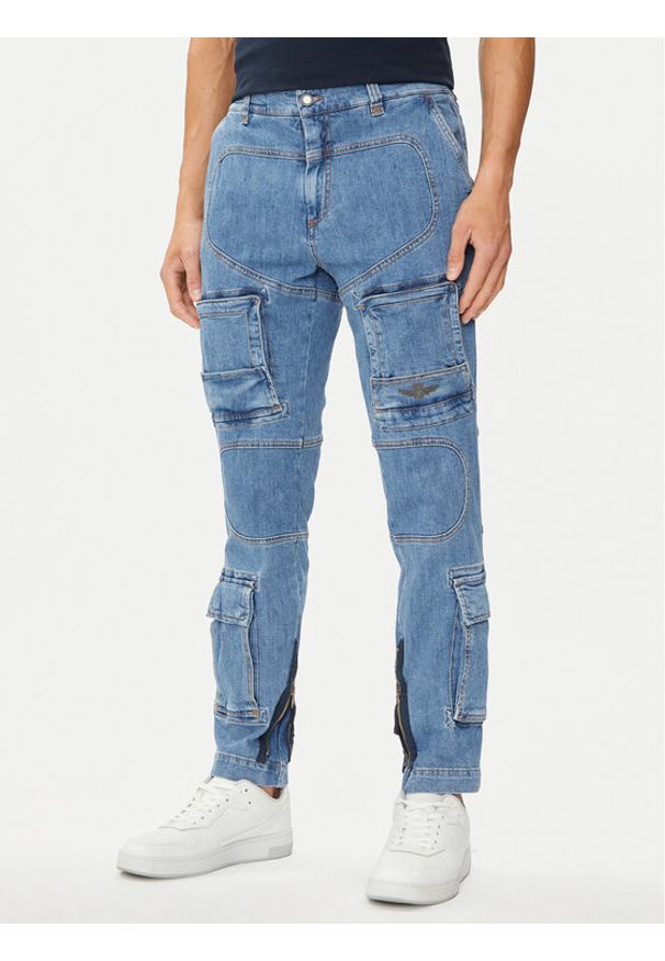Aeronautica Militare Jeansy 241PA939CT3197 Niebieski Regular Fit. Kolor: niebieski