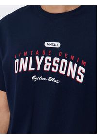 Only & Sons T-Shirt Lenny 22028593 Granatowy Regular Fit. Kolor: niebieski. Materiał: bawełna