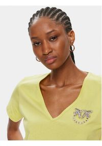 Pinko T-Shirt 100372 A1R7 Żółty Regular Fit. Kolor: żółty. Materiał: bawełna #3