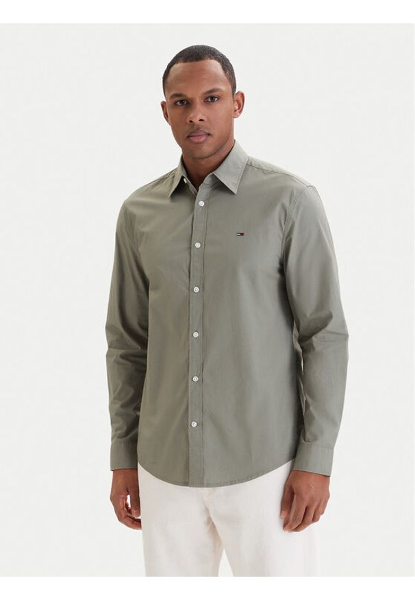 Tommy Jeans Koszula DM0DM22026 Zielony Regular Fit. Kolor: zielony. Materiał: bawełna