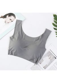 Intica - Biustonosz bezszwowy push-up z usztywnieniem Haruko. Kolor: szary. Materiał: materiał. Rodzaj stanika: push-up