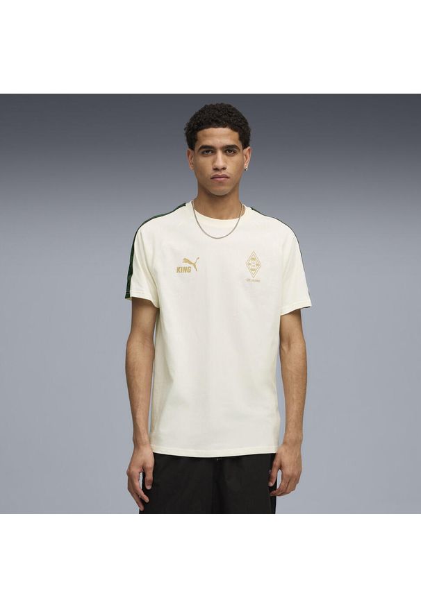 Puma - Męska koszulka Borussia Mönchengladbach KING PUMA Warm White Gold. Kolor: biały, wielokolorowy, żółty. Sport: piłka nożna