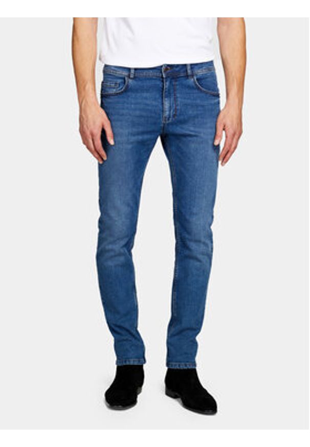 Sisley Jeansy 4MQBSE00O Niebieski Slim Fit. Kolor: niebieski