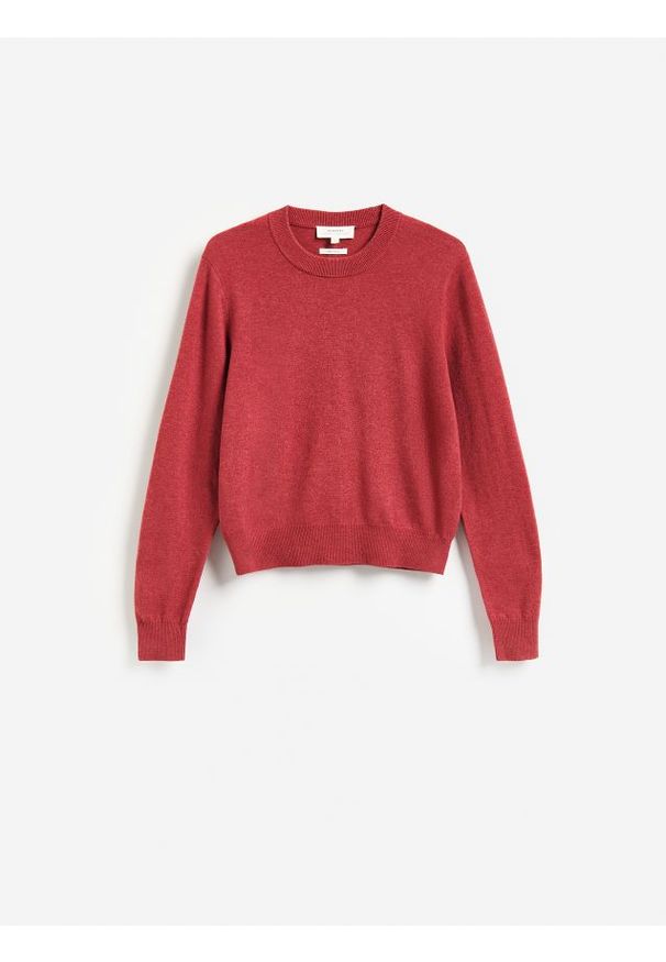 Reserved - Sweter z wełny merino - brudny róż. Kolor: różowy. Materiał: wełna