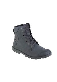 Buty do chodzenia męskie Palladium Pampa Sport Cuff Wps. Wysokość cholewki: za kostkę. Zapięcie: sznurówki. Kolor: szary. Materiał: materiał, syntetyk. Szerokość cholewki: normalna. Sport: turystyka piesza