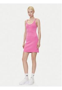 Adidas - adidas Sukienka codzienna Ribbed JI5750 Różowy Slim Fit. Okazja: na co dzień. Kolor: różowy. Materiał: bawełna. Typ sukienki: proste. Styl: casual