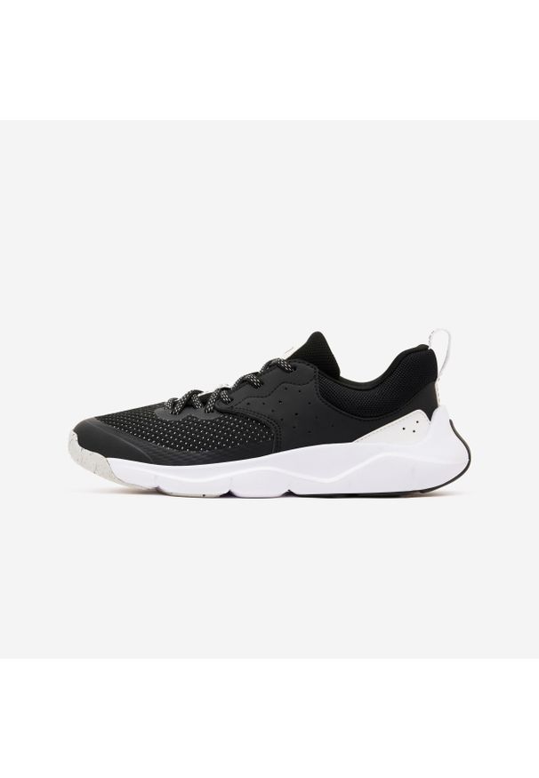 Buty sportowe dla dzieci Decathlon Playful Fast Laces. Kolor: czarny, biały, wielokolorowy. Materiał: tkanina, kauczuk. Szerokość cholewki: normalna