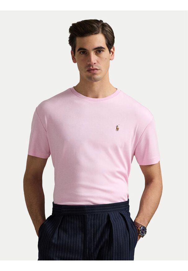 Polo Ralph Lauren T-Shirt 710740727010 Różowy Slim Fit. Typ kołnierza: polo. Kolor: różowy. Materiał: bawełna