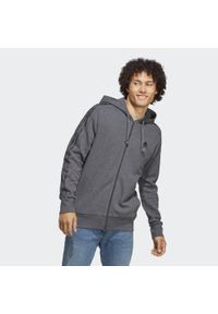 Adidas - Essentials French Terry 3-Stripes Full-Zip Hoodie. Kolor: szary, wielokolorowy, czarny