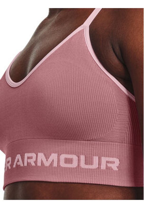 Under Armour Biustonosz sportowy UA Seamless Low Long Rib 1373870 Różowy. Kolor: różowy. Materiał: syntetyk
