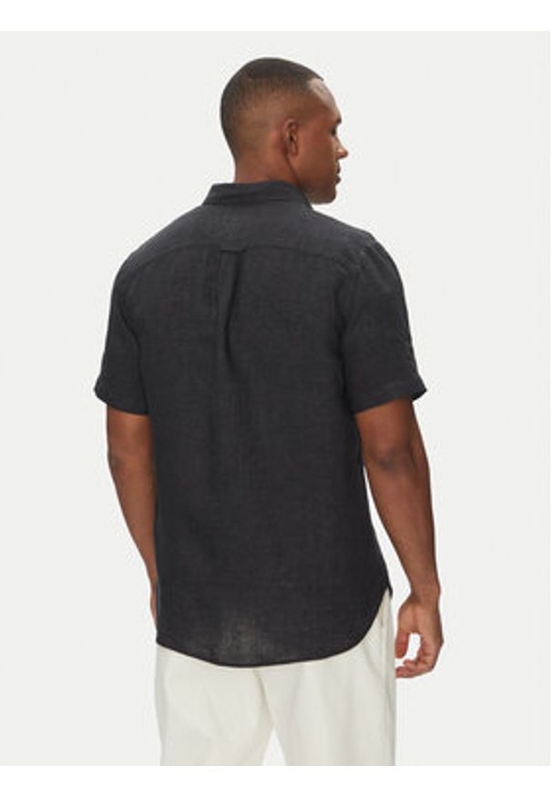 TOMMY HILFIGER - Tommy Hilfiger Koszula MW0MW35207 Czarny Regular Fit. Kolor: czarny. Materiał: len