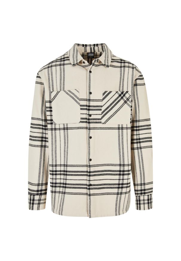 Oversized check shirt Urban Classics Summit. Kolor: beżowy. Długość: długie. Styl: elegancki