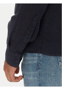 Hugo - HUGO Koszula Elvory 50490740 Granatowy Slim Fit. Kolor: niebieski. Materiał: len #3