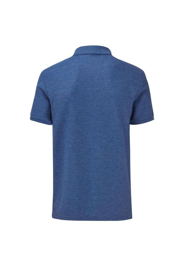 FRUIT OF THE LOOM - Koszulka Polo Męska Dopasowana. Typ kołnierza: polo. Kolor: niebieski. Materiał: poliester, bawełna