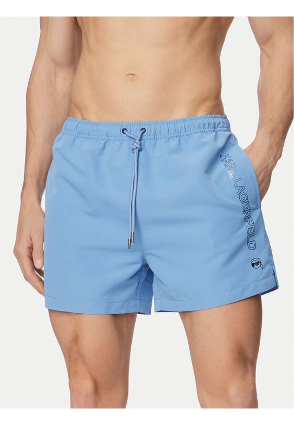 Karl Lagerfeld - KARL LAGERFELD Szorty kąpielowe B1M46001 Niebieski Regular Fit. Kolor: niebieski. Materiał: syntetyk