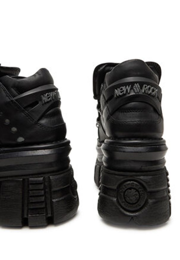 NEW ROCK Sneakersy M-106-C178 Czarny. Kolor: czarny. Materiał: skóra