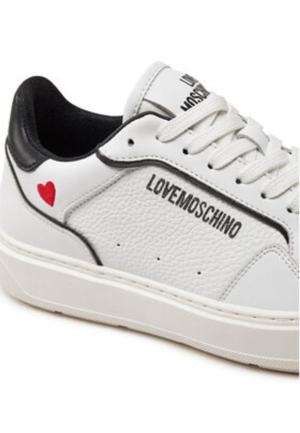 Love Moschino - LOVE MOSCHINO Sneakersy JA15144G1LJC110A Biały. Kolor: biały. Materiał: skóra