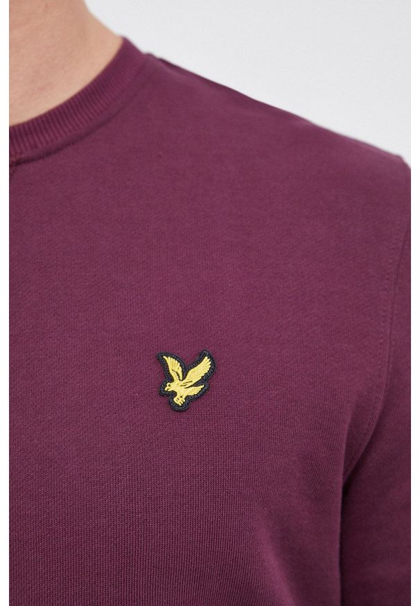 Lyle & Scott - Bluza bawełniana. Okazja: na co dzień. Kolor: fioletowy. Materiał: bawełna. Wzór: aplikacja. Styl: casual