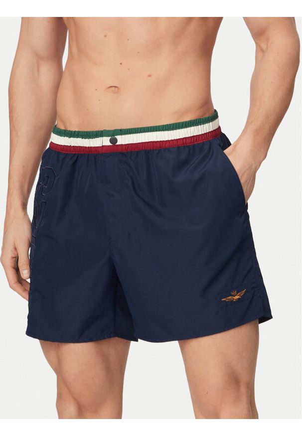 Aeronautica Militare Szorty kąpielowe 261BW0233UCT02967 Granatowy Regular Fit. Kolor: niebieski. Materiał: syntetyk