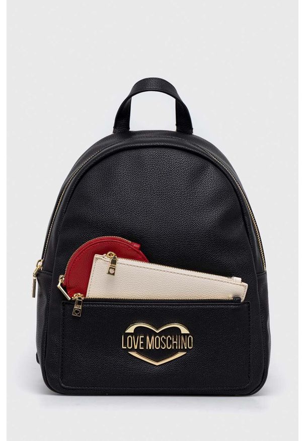 Love Moschino plecak damski kolor czarny mały wzorzysty. Kolor: czarny