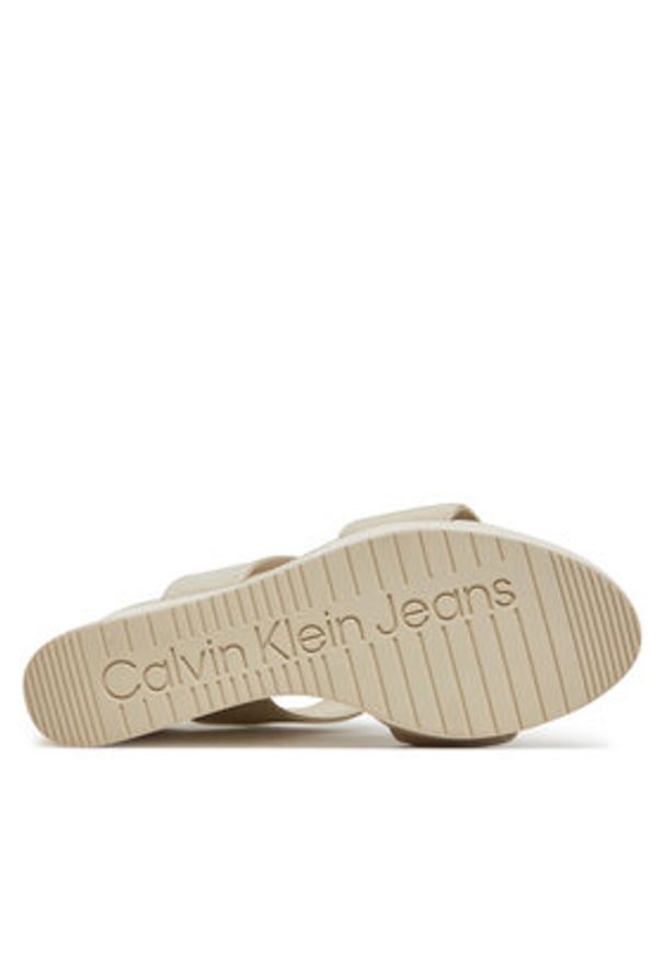Calvin Klein Jeans Sandały Wedge Sandal Webbing In YW0YW01790 Szary. Kolor: szary. Materiał: materiał