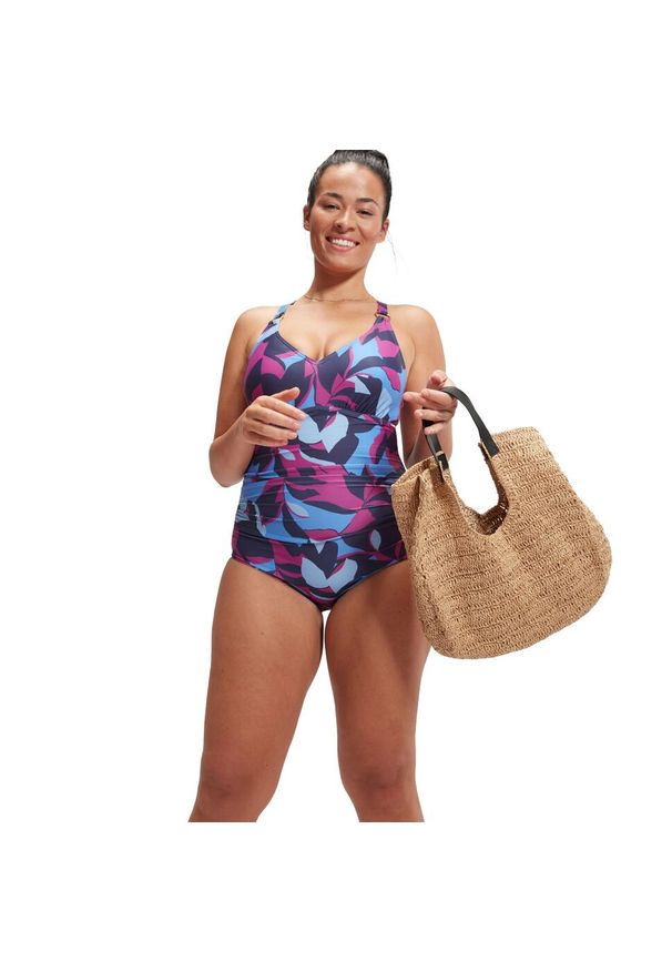 Strój kąpielowy jednoczęściowy damski Speedo Shaping Vneck. Kolor: niebieski