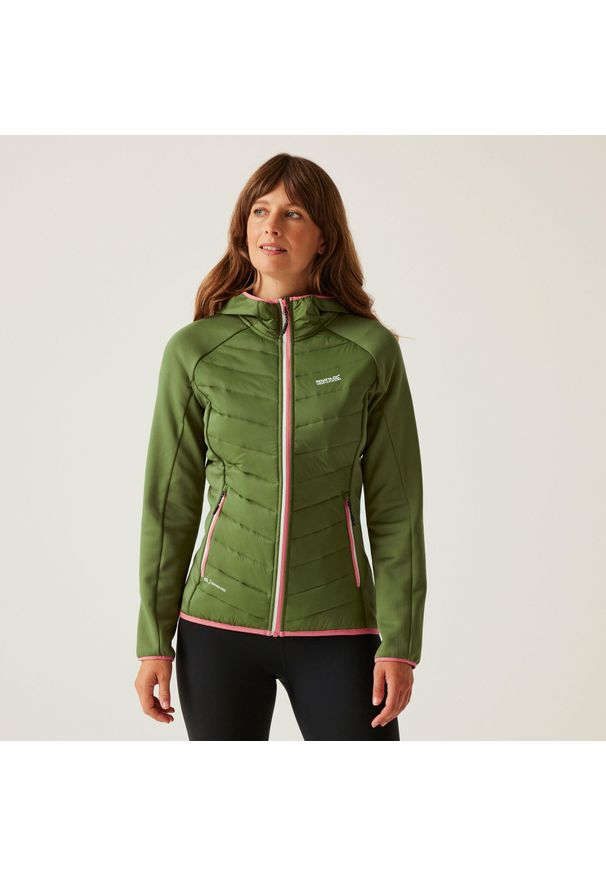 Regatta - Pikowana kurtka damska Andreson V Hybrid. Kolor: zielony. Materiał: puch. Sport: turystyka piesza