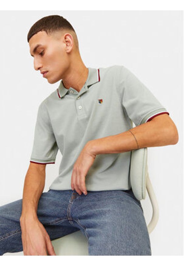 Jack & Jones Polo Bluwin 12169064 Szary Regular Fit. Typ kołnierza: polo. Kolor: szary. Materiał: syntetyk, bawełna