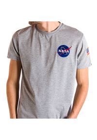 Koszulka Alpha Industries Space Shuttle T 17650717 - szara. Kolor: szary. Materiał: bawełna, materiał, jersey. Wzór: aplikacja